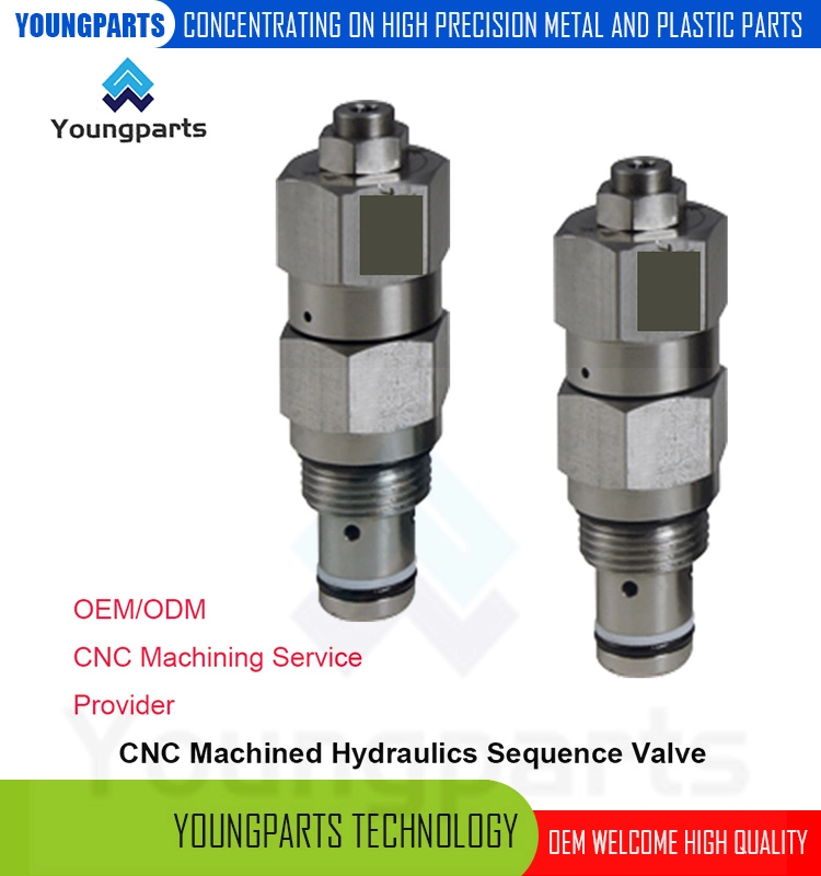 High Precision Direct Acting Pressure Sequence Valve CNC Machined Stainless Steel